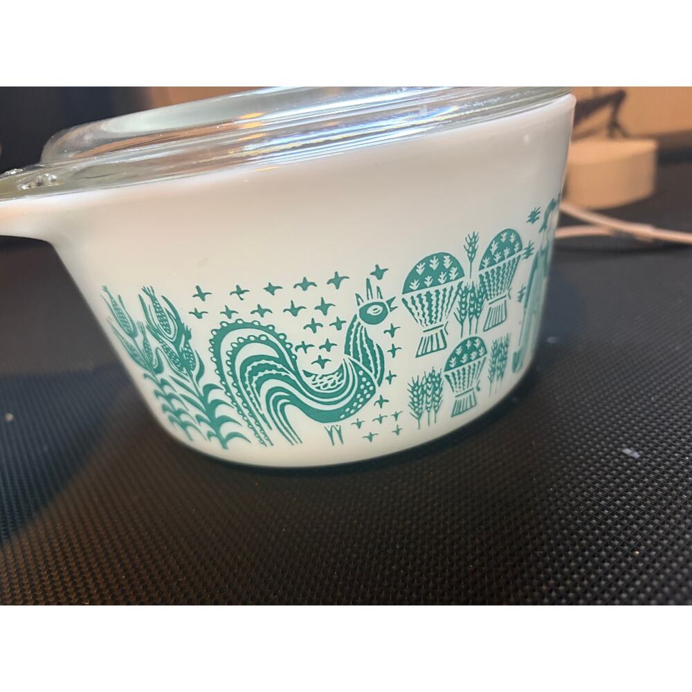 Vintage Pyrex Butterprint 471 472 473 Casserole Set 3 Lids Turquoise - Picture 4 of 10